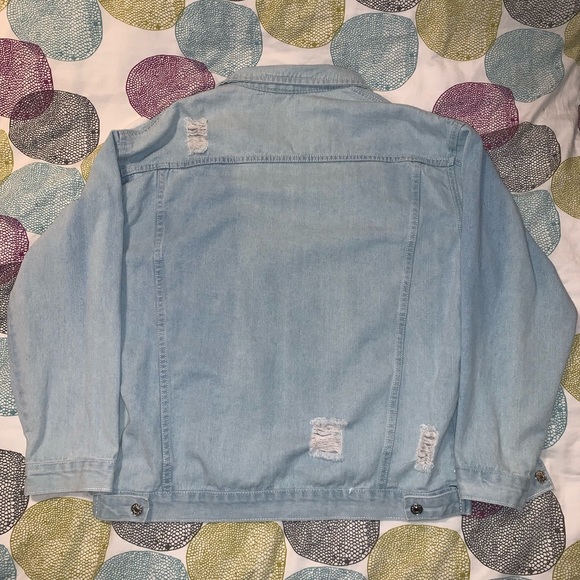 Ripped Light Blue Jean Jacket - Picture 3 of 5